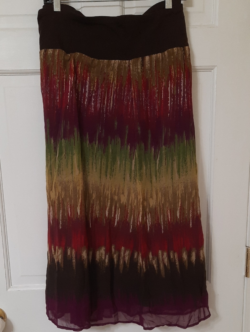 JM Collection Multicolor Brushstroke Maxi Skirt  Sz 24W